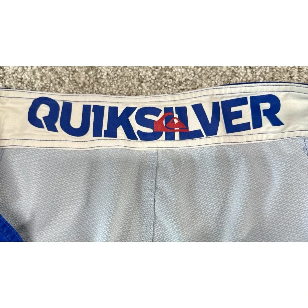 Quicksilver New York Giants Mens Size 40 Blue Cargo Swim Trunks